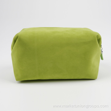 Custom Wholesale Beauty Square Velvet Portable Cosmetic Makeup Bag